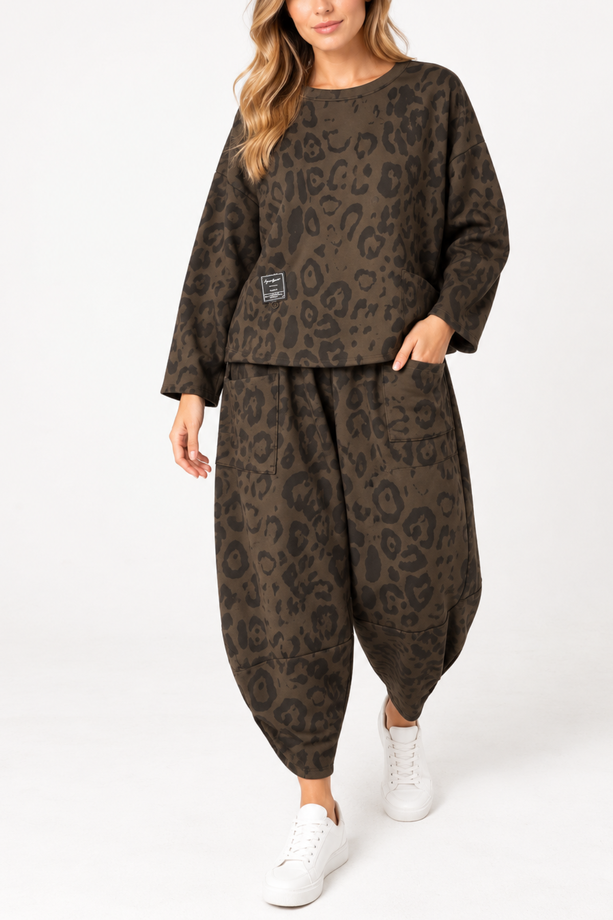 Leopard Print Jumper & Cuff Trouser Set