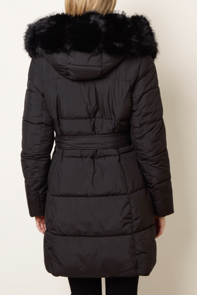 Pelted Fur Short Puffer Jacket