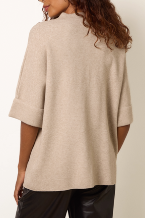 Short Sleeve Button Detail Jumper