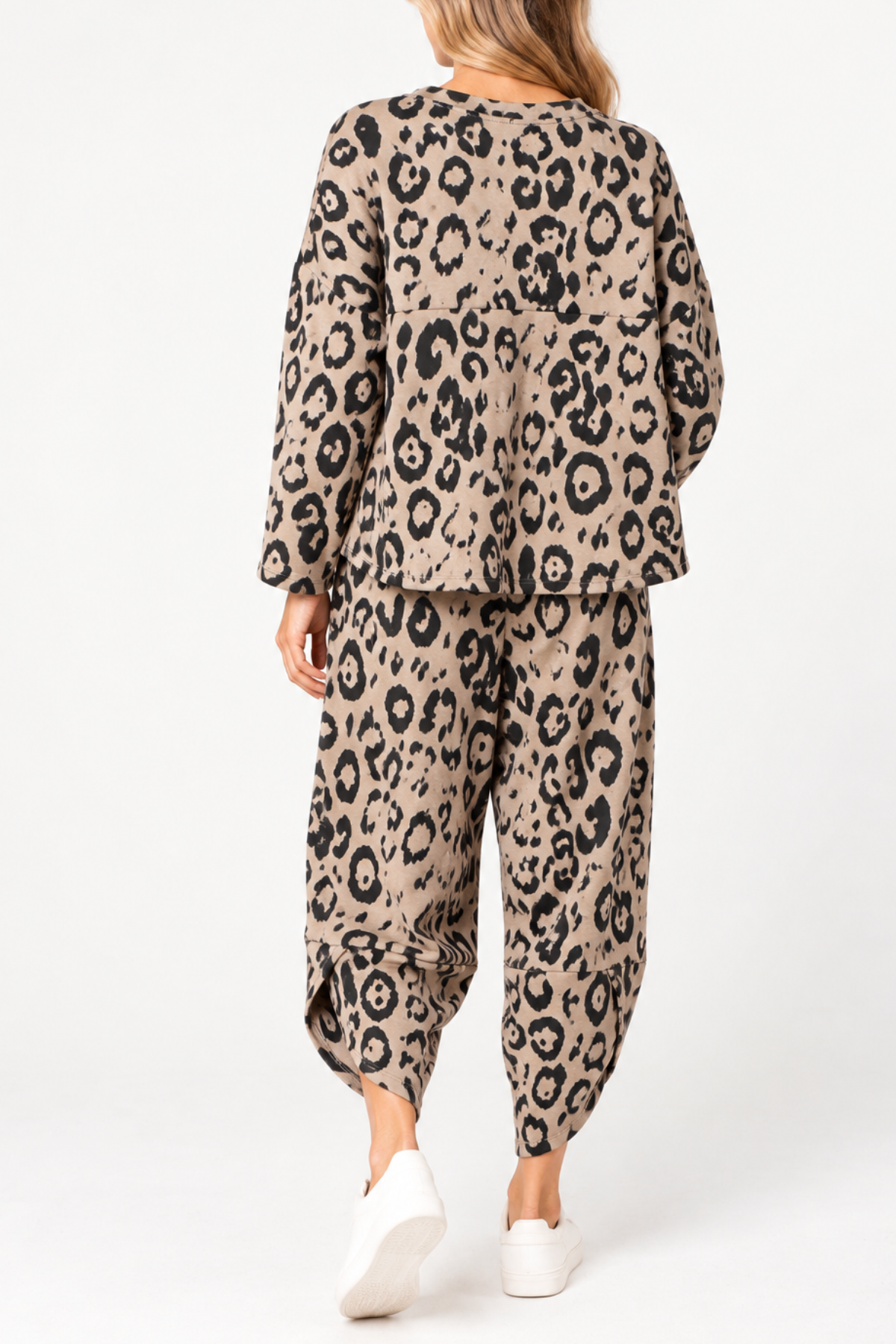 Leopard Print Jumper & Cuff Trouser Set