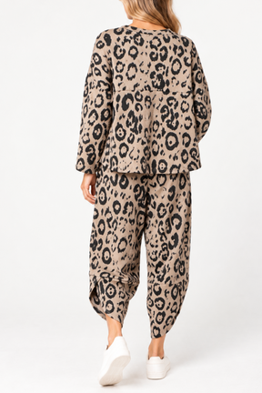 Leopard Print Jumper & Cuff Trouser Set