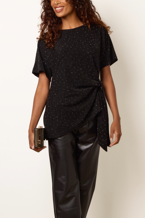 Rhinestone Side Tie Top