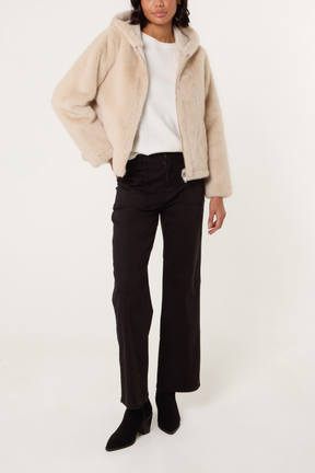 Zip-Through Faux Fur Jacket