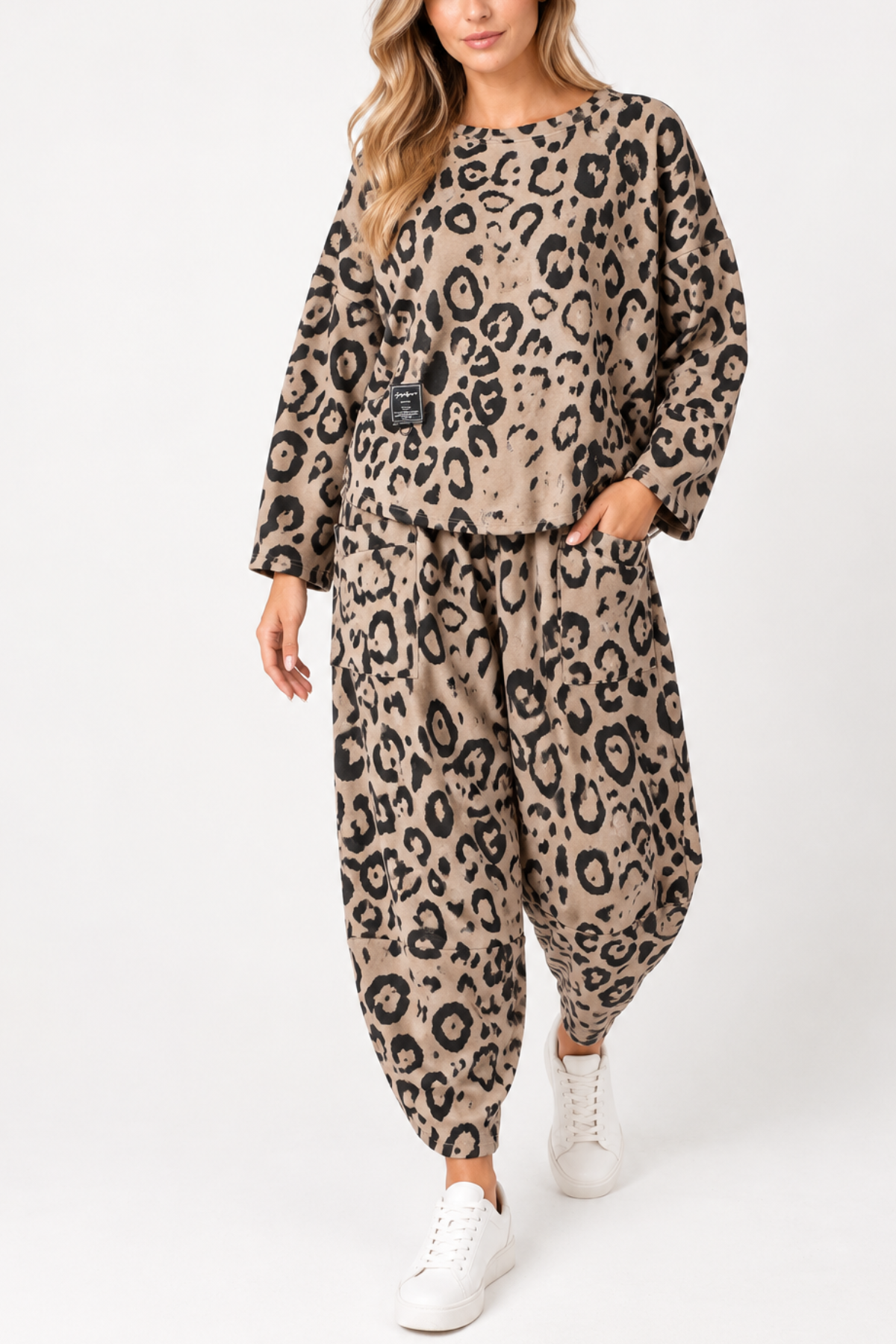Leopard Print Jumper & Cuff Trouser Set