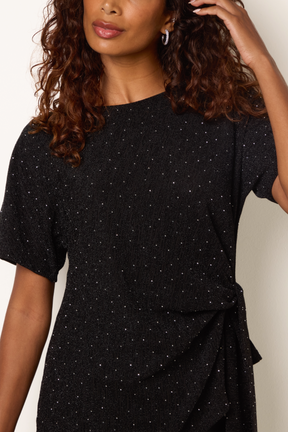 Rhinestone Side Tie Top