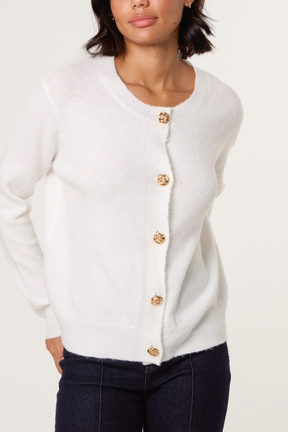 Gold Rose Button-Through Cardigan