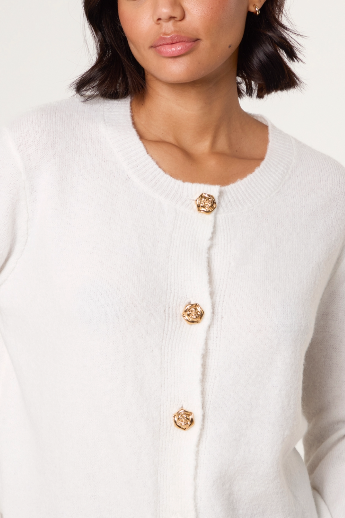 Gold Rose Button-Through Cardigan