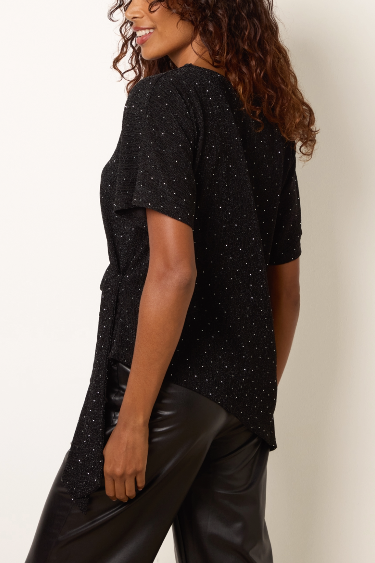 Rhinestone Side Tie Top