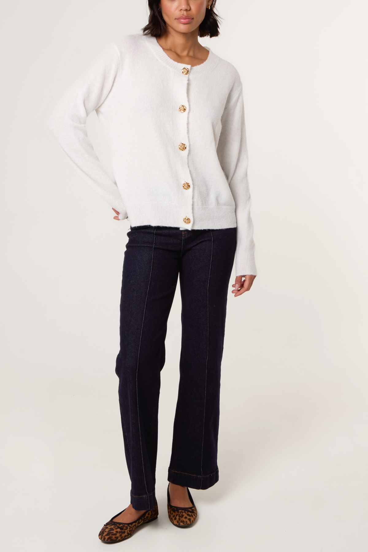 Gold Rose Button-Through Cardigan