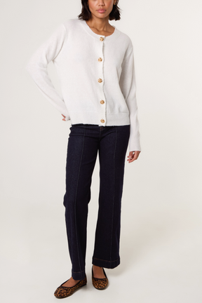 Gold Rose Button-Through Cardigan