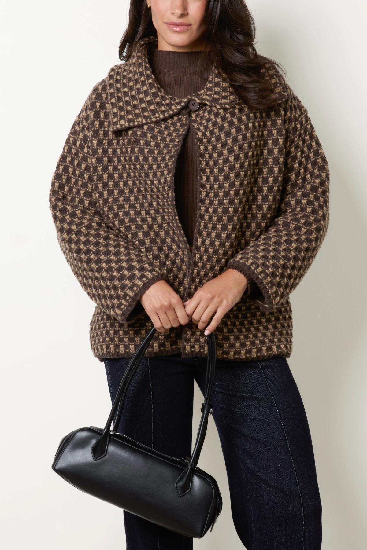 Structured Geo Knit Coat