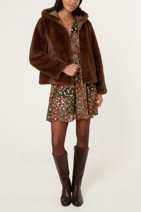 Zip-Through Faux Fur Jacket