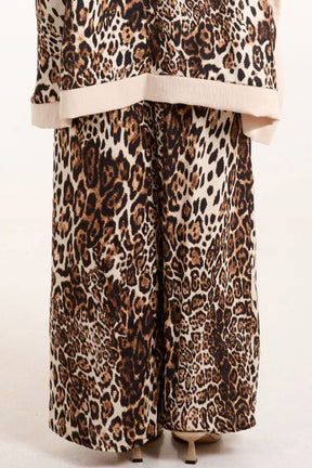 Leopard Wide Leg Trousers