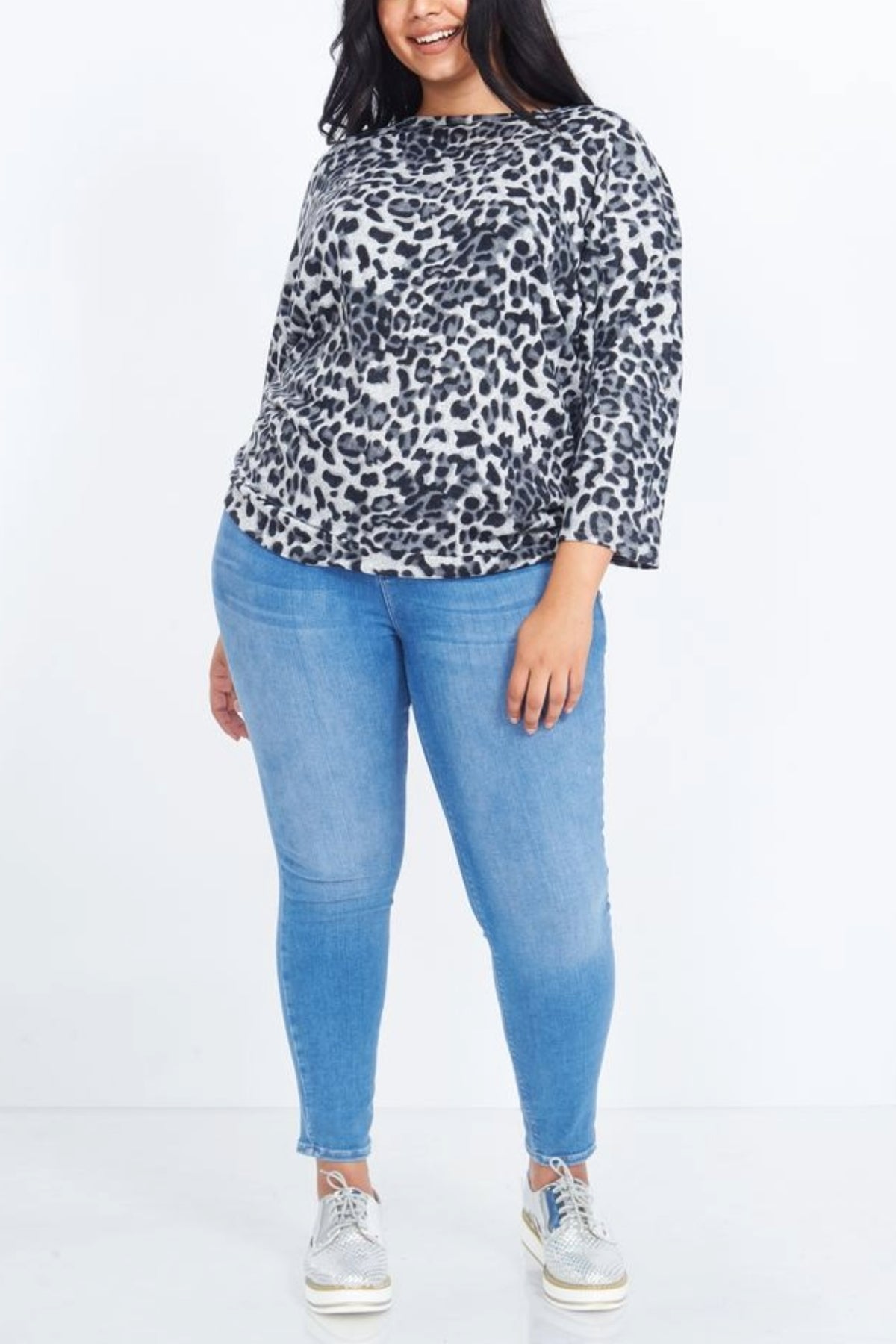 Leopard Zip Batwing With Hemband