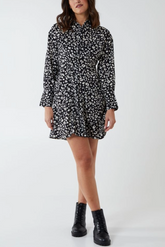 Animal Print Shirt Dress