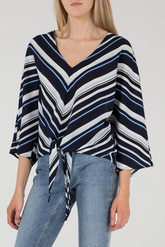 Chevron Tie Front Top
