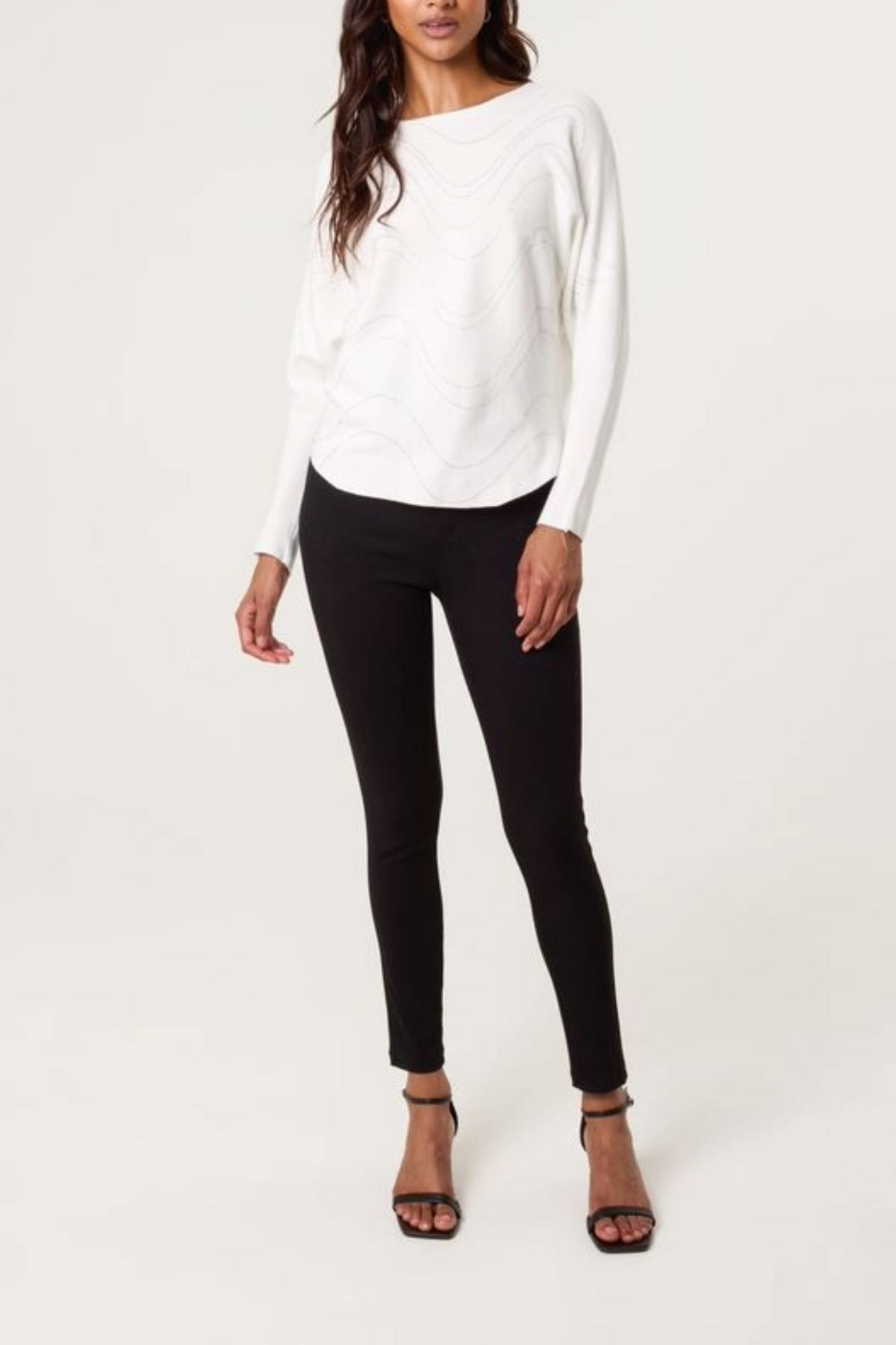 Embellished Swirl Fine Knit Jumper