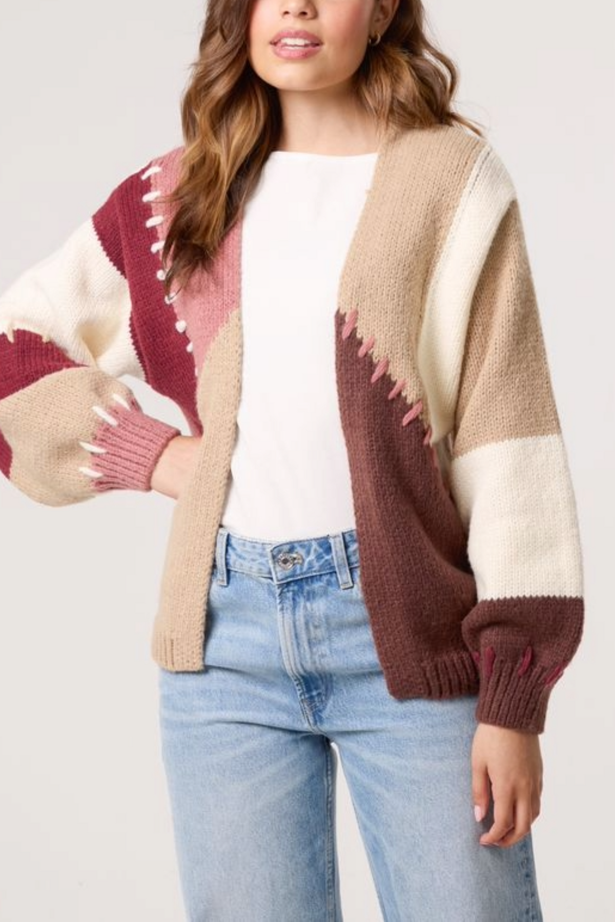 Knit Colourblock Cardigans