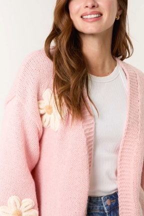 Daisy Large Flower Knit Cardigan
