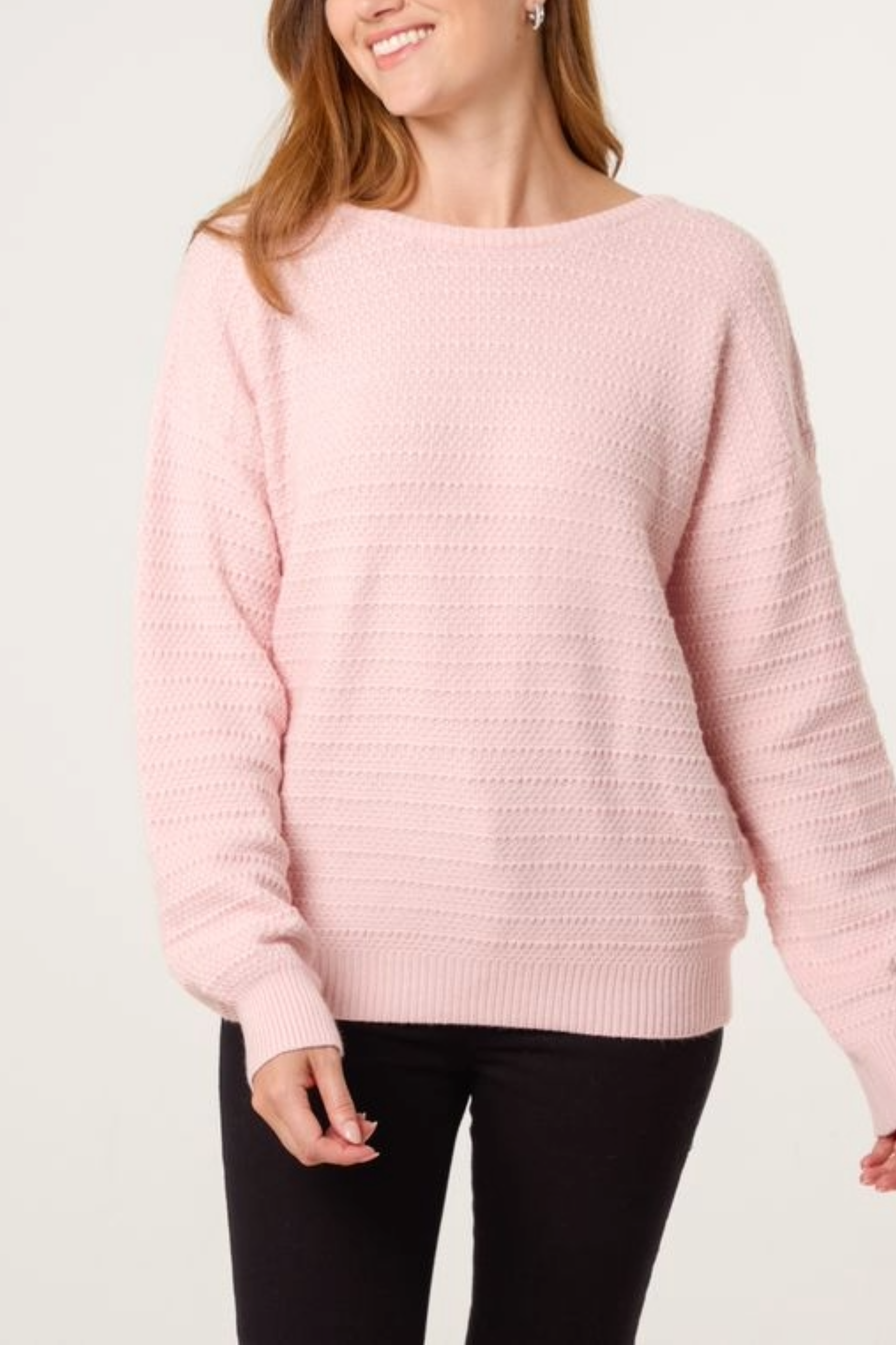 Textured Knit Bow Back Jumper