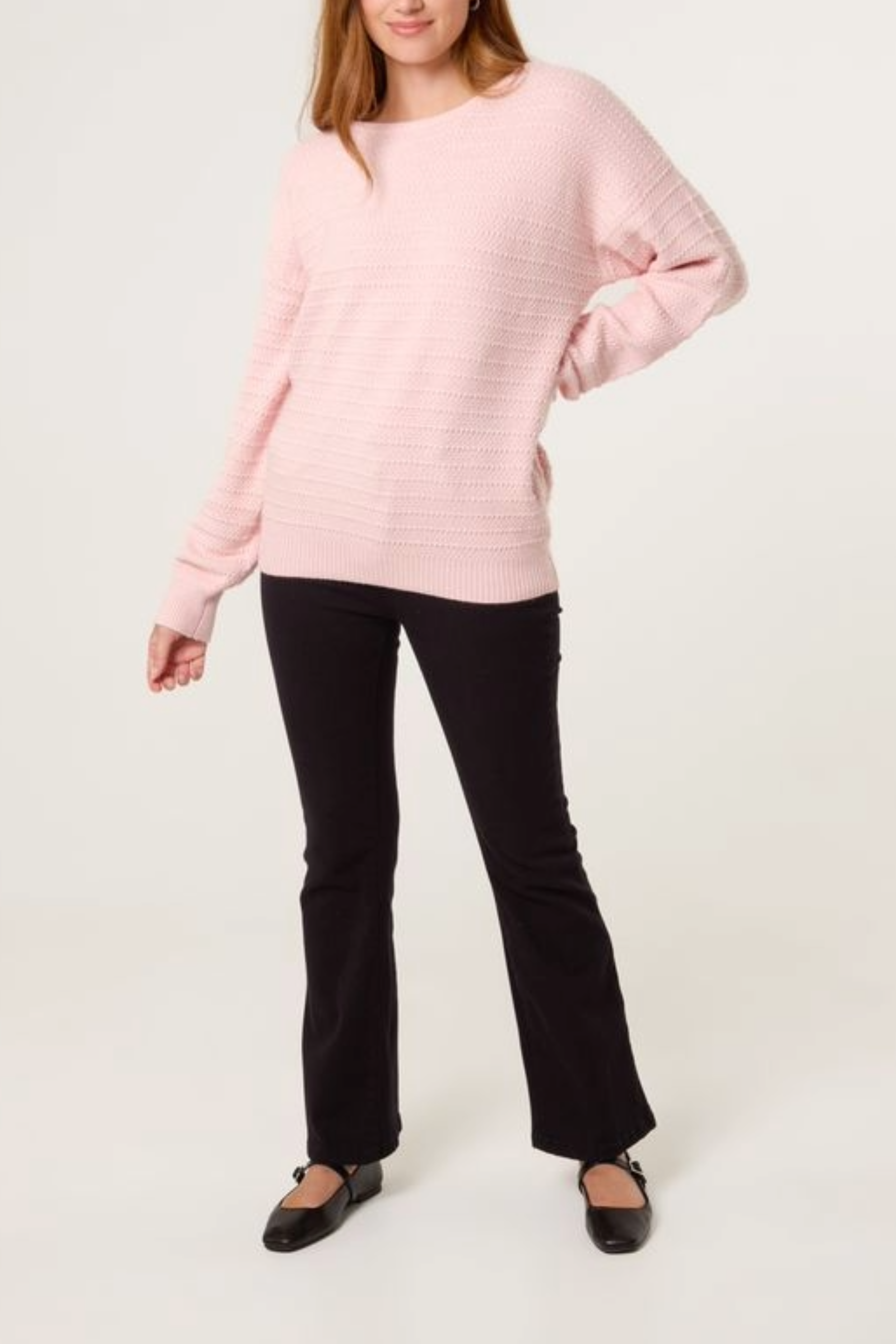Textured Knit Bow Back Jumper