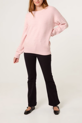 Textured Knit Bow Back Jumper