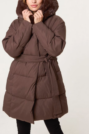 Fur Hood Short Puffer Coat