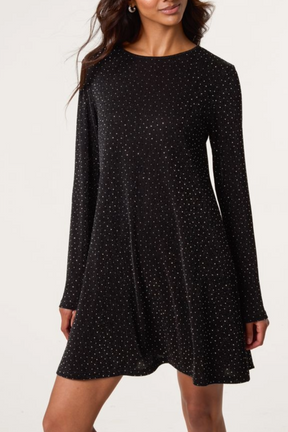 Glitter Lurex Swing Mini Dress
