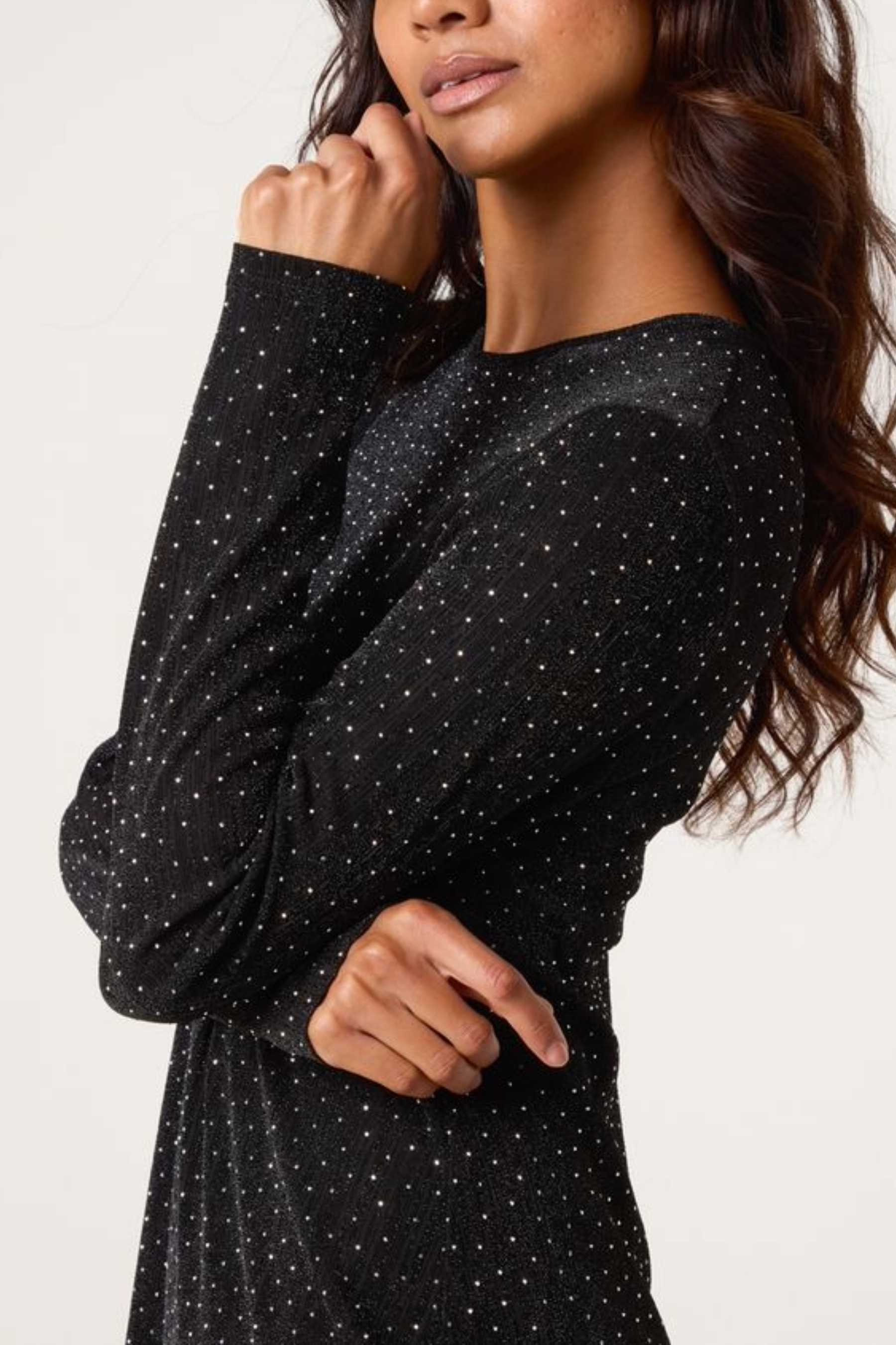 Glitter Lurex Swing Mini Dress