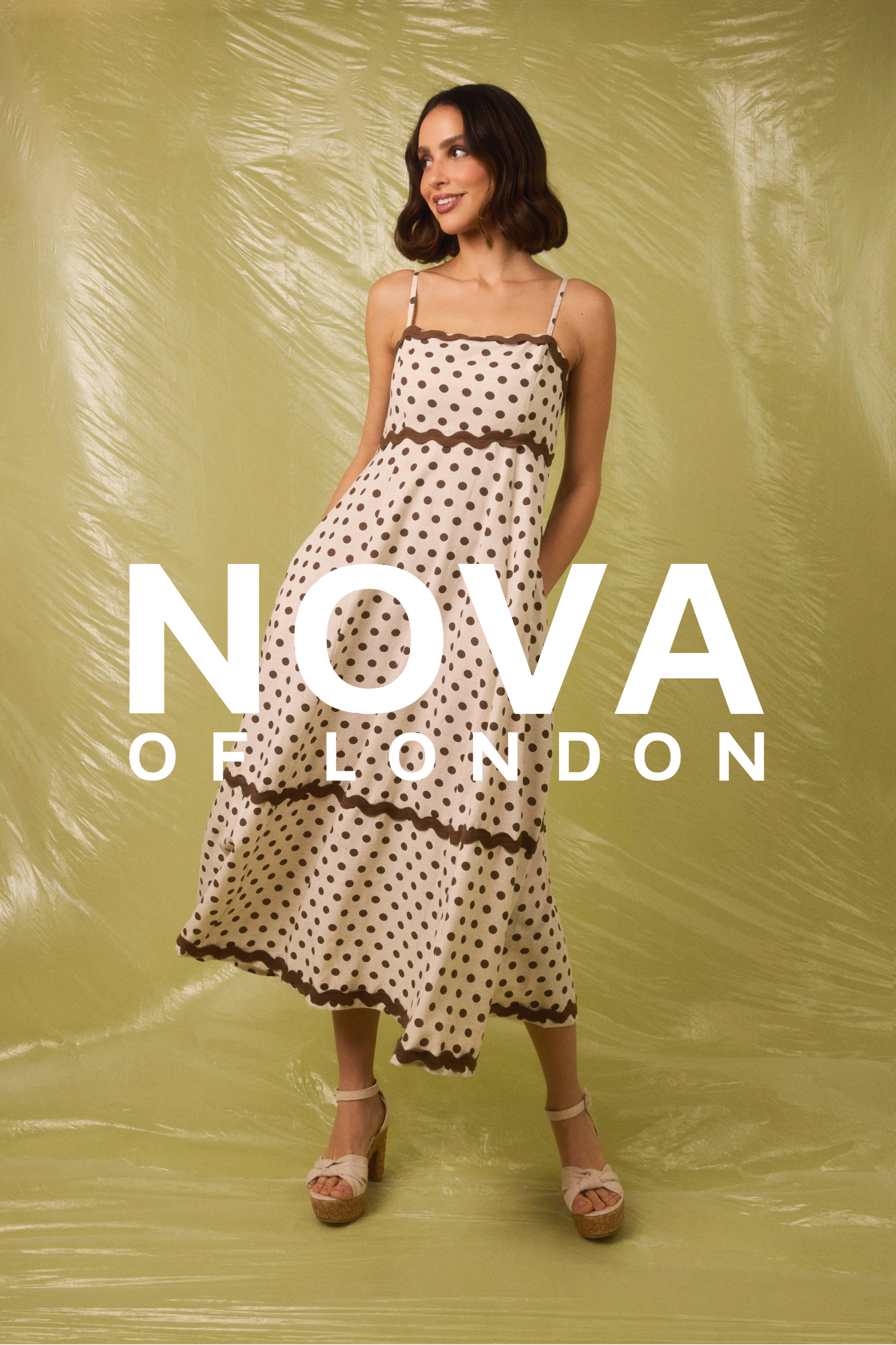 Polka Dot Ric Rac Strappy Dress