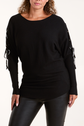 Diamante Tie Sleeve Jumper