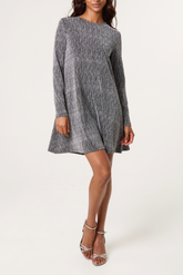 Glitter Lurex Swing Mini Dress