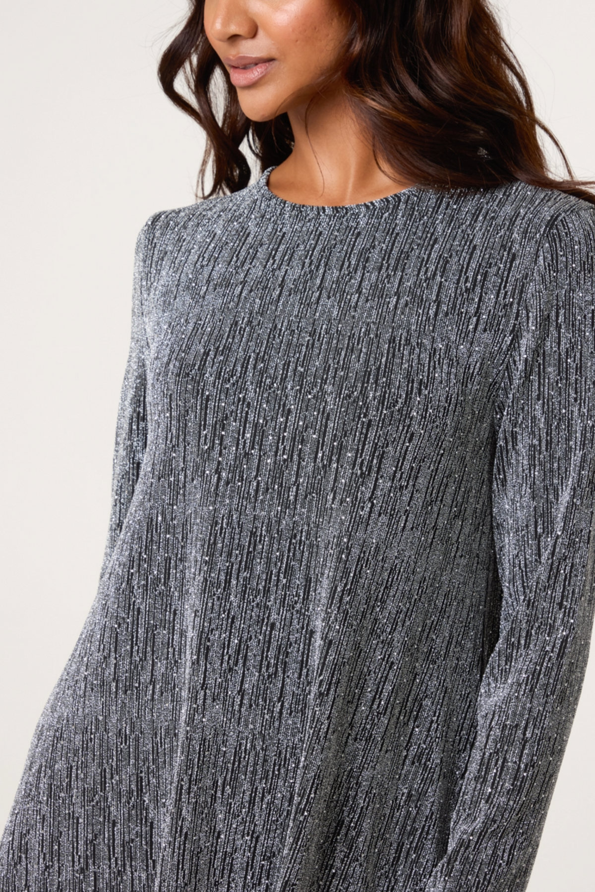 Glitter Lurex Swing Mini Dress