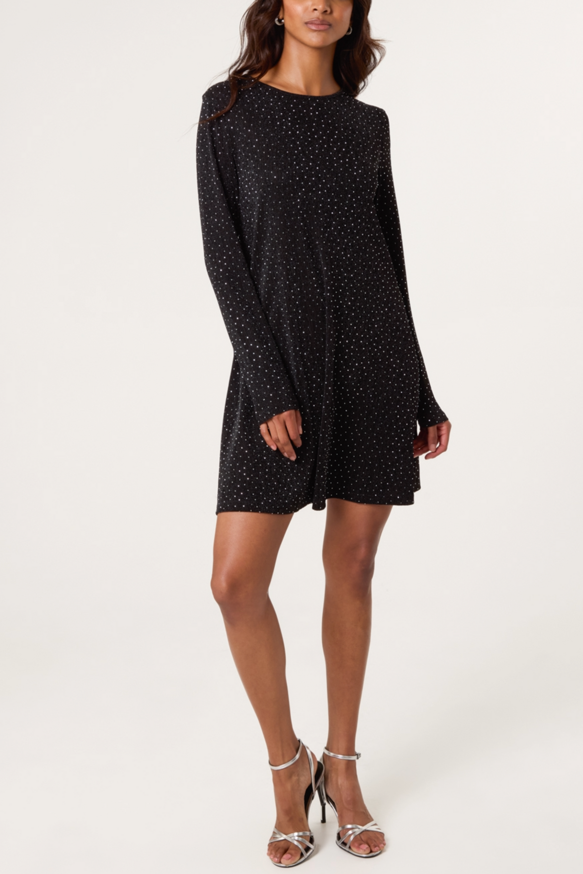 Glitter Lurex Swing Mini Dress
