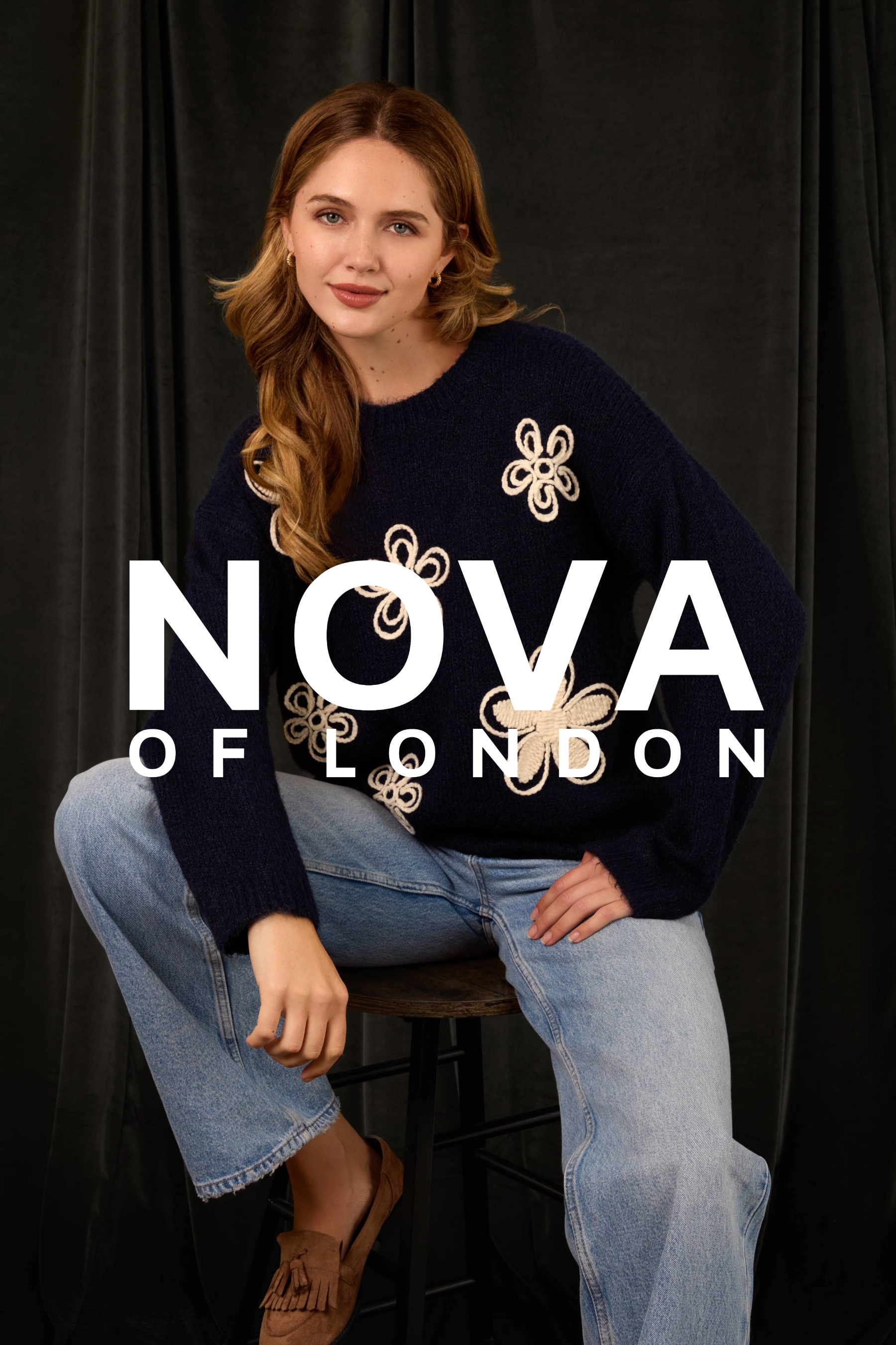 Embroidery Flowers Knit Jumper