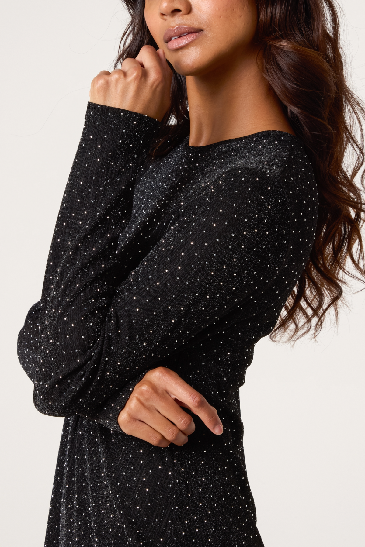 Glitter Lurex Swing Mini Dress