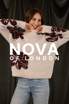 Embellished Floral High Neck Jumper