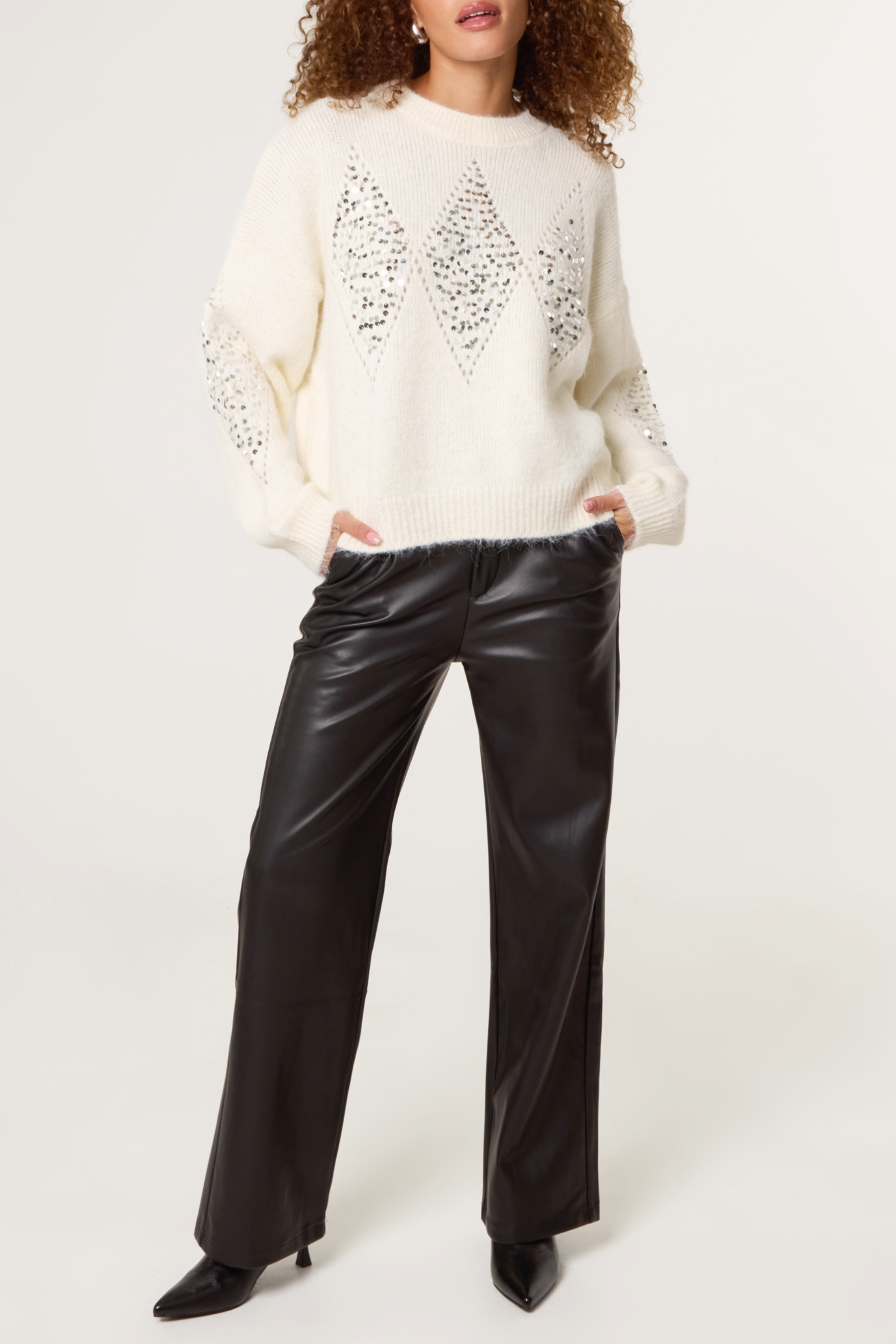 Sequin Diamond Knit Jumper