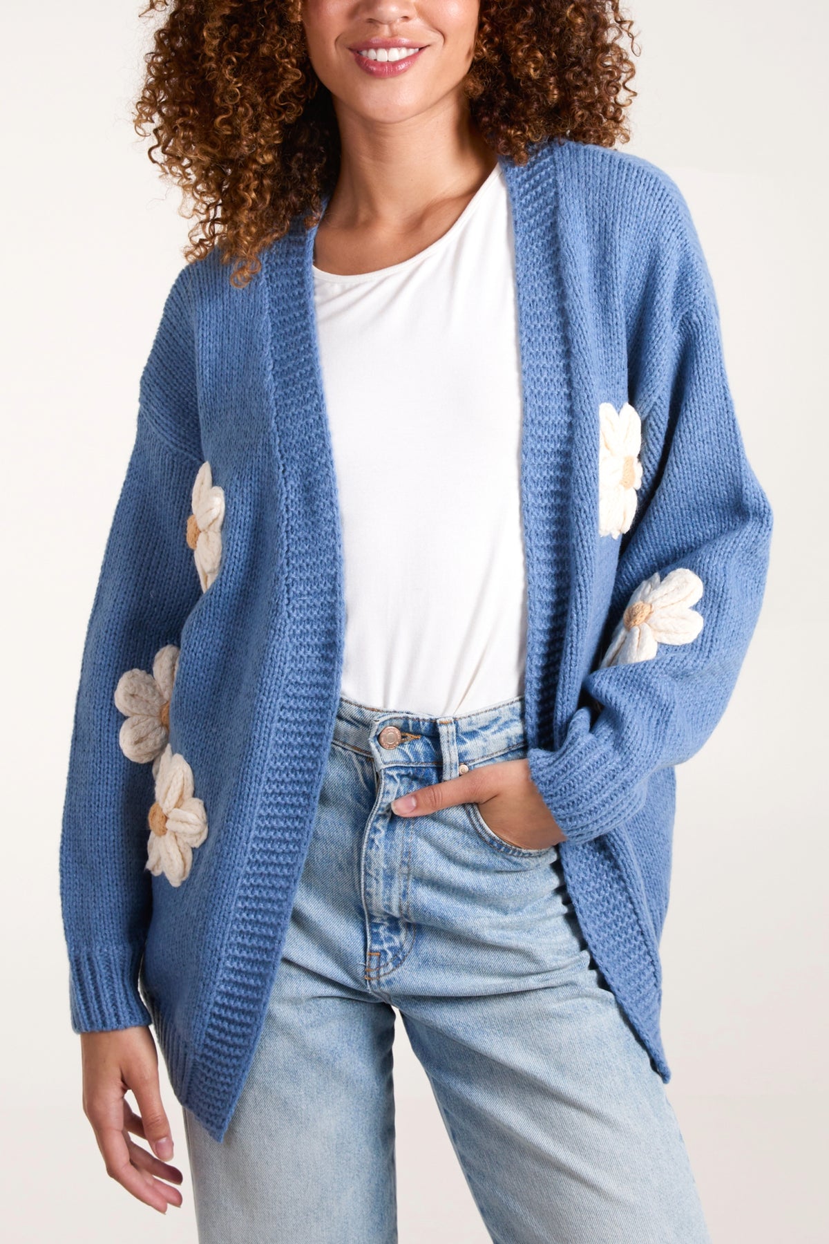 Daisy Flower Knitted Cardigan