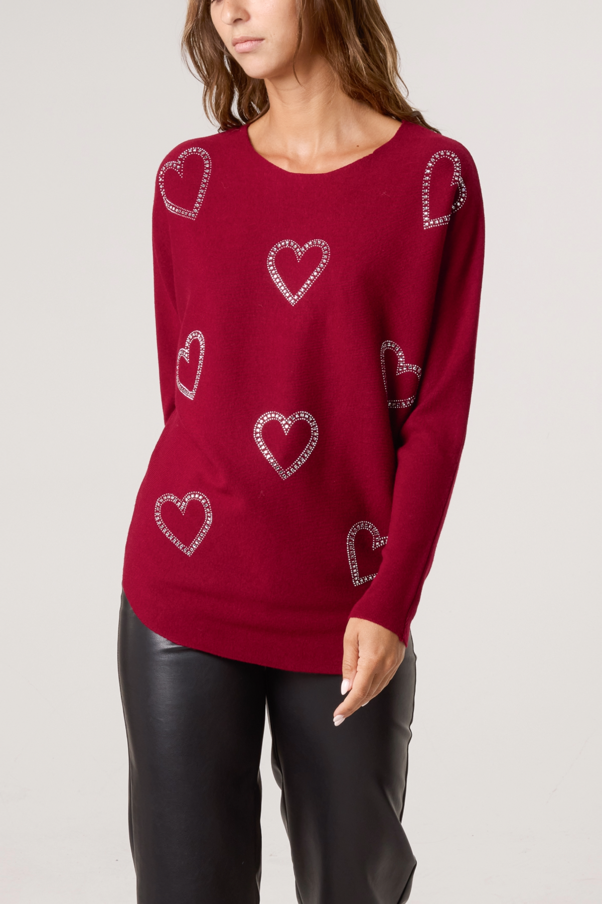 Sequin Heart Fine Knit Jumper
