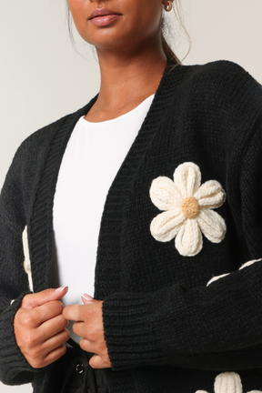 Daisy Knit Flower Cardigan