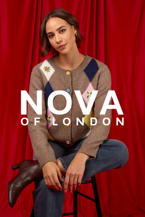 Colourful Embroidered Argyle Cardigan