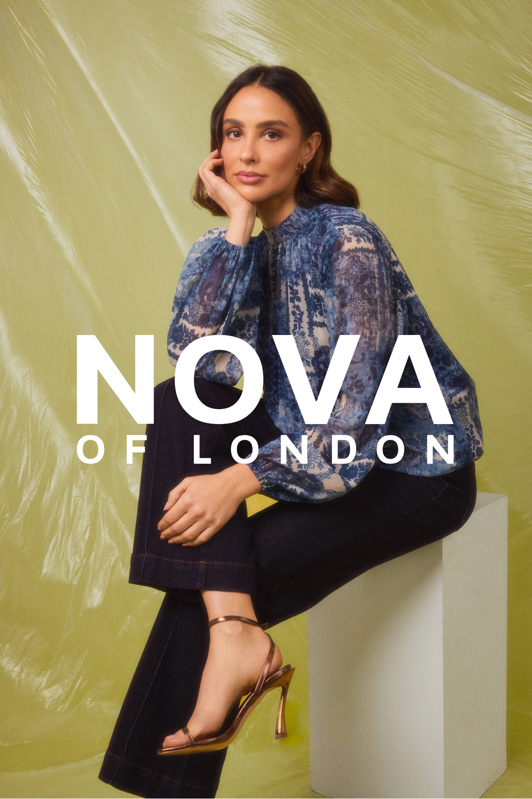 Baroque High Neck Puffball Top