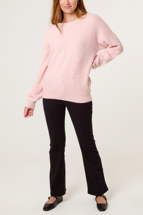 Textured Knit Bow Back Jumper