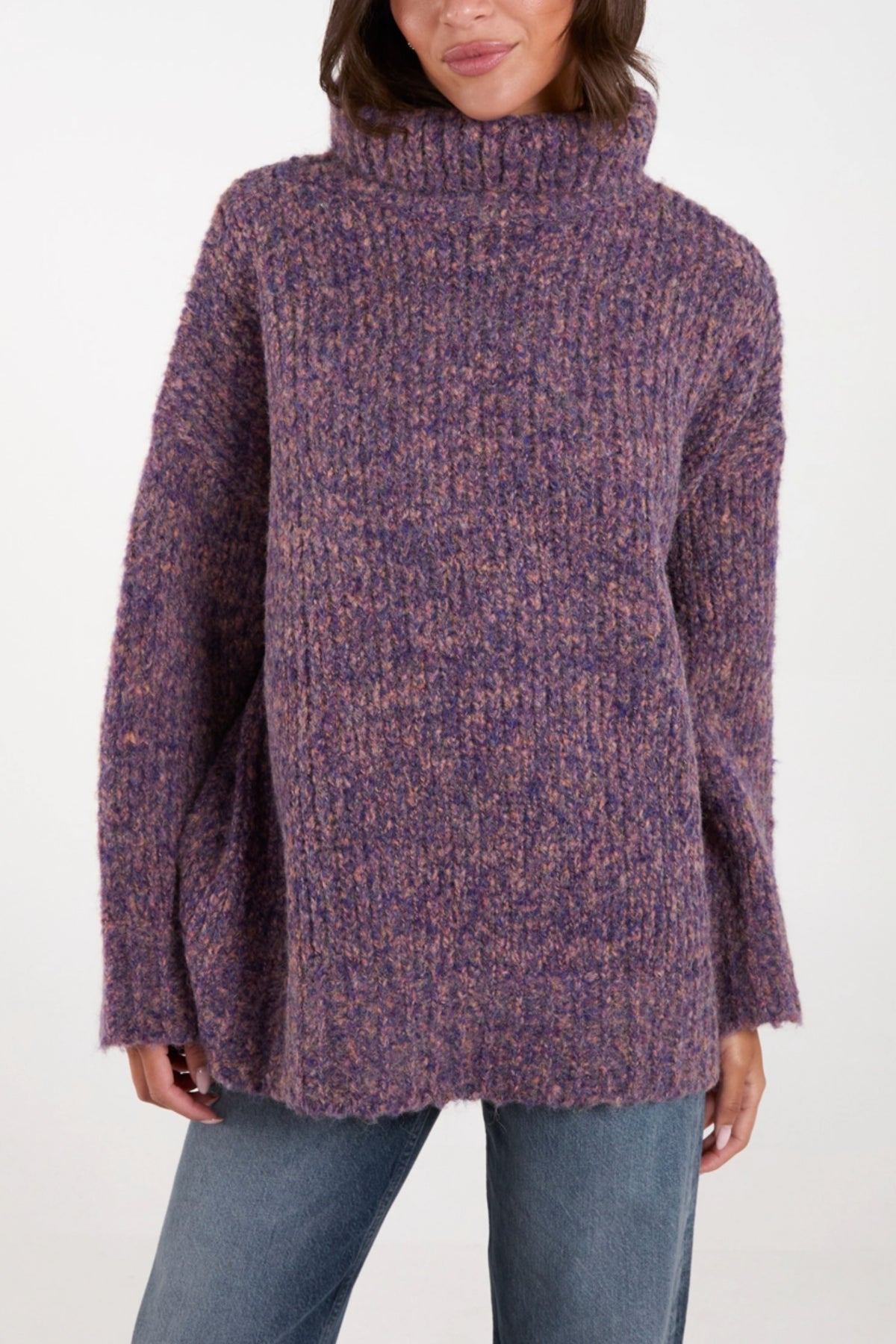 Turtle Neck Specked Knit Jumper