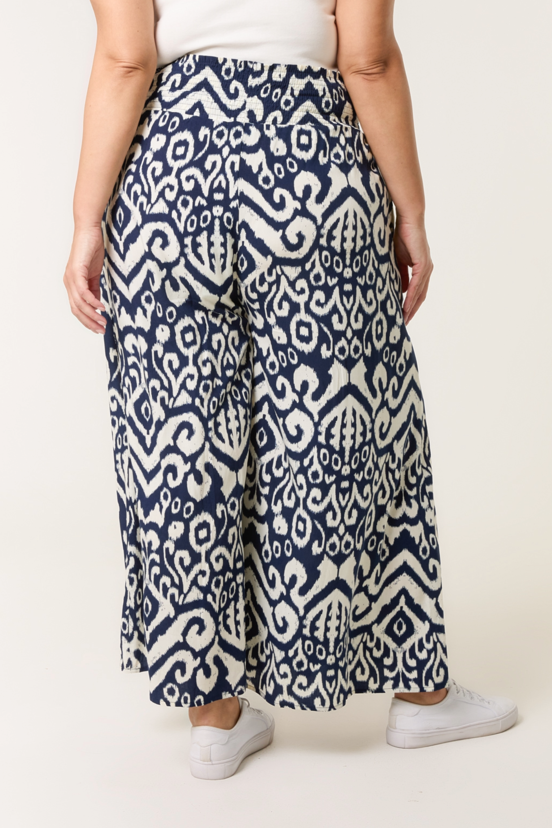 Curve Shirred Waist Wide Leg Trouser