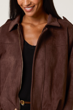 Suedette Puffball Jacket