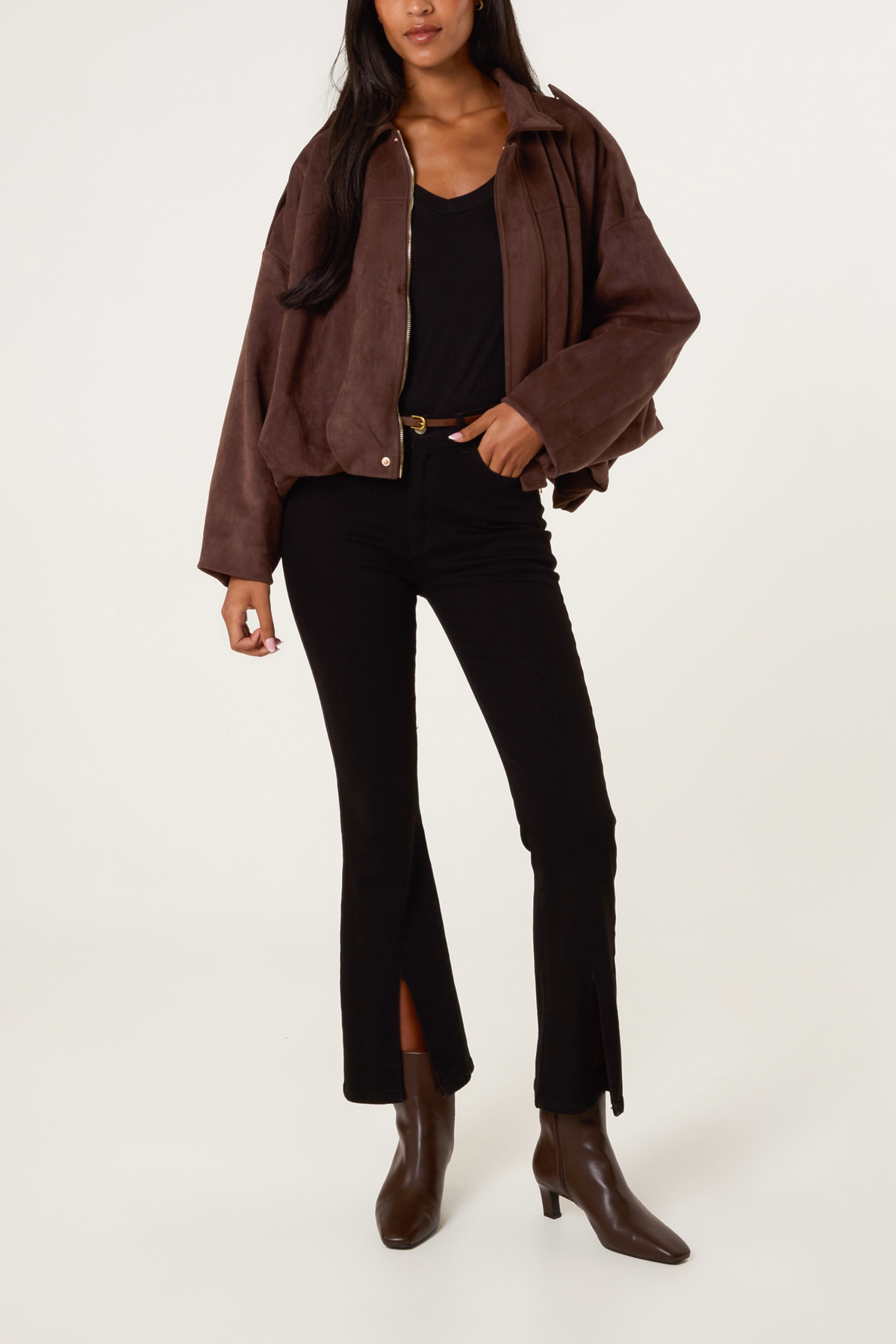 Suedette Puffball Jacket
