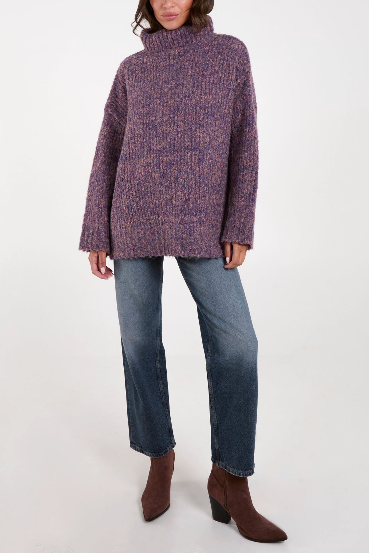 Turtle Neck Specked Knit Jumper