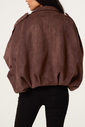 Suedette Puffball Jacket